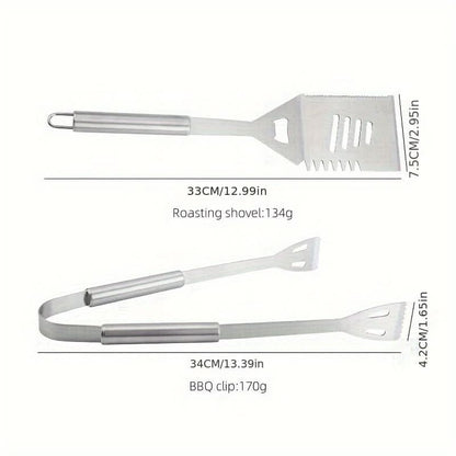 GRILLMASTER – Juego de herramientas para barbacoa de acero inoxidable con estuche de transporte