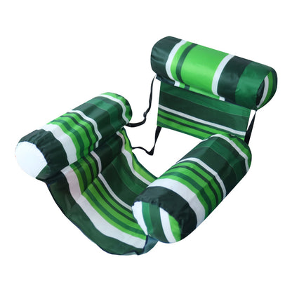 Inflatable Swimming Hammock Float for Adults – Mesh Pool Lounger with Tropical Leaf Print for Lakes, Beaches & Backyard Pools