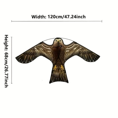 Raptor Decoy Kite for Garden Crop Protection – Lifelike Predator Bird Deterrent for Farms, Orchards & Fields – Wind-Powered Scarecrow