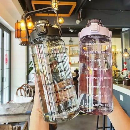 Half-Gallon Water Jug with Built-In Straw and Hourly Hydration Tracker for Gym, Office & Travel