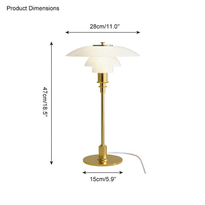 Glass Desk Lamp with Adjustable Light Temperature 19 inches Tall for Home Office Bedside Reading Study Room Work Surface Illumination Nights
