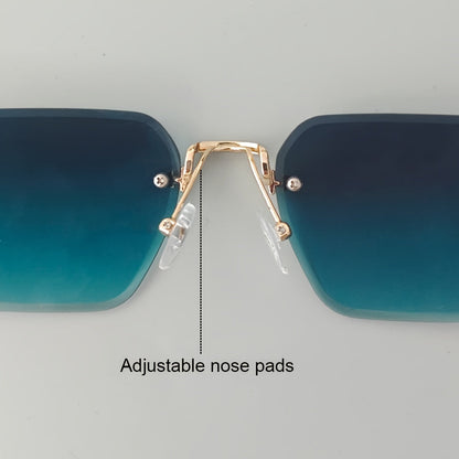 Rimless Square Eyeglasses for Men – Lightweight Metal Frame with Modern Minimalist Style