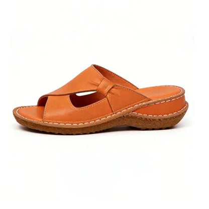 Women's Arch Support Sandals Genuine Leather Cushioned Footbed Slip-Resistant Summer Footwear for Walking Casual Everyday Wear
