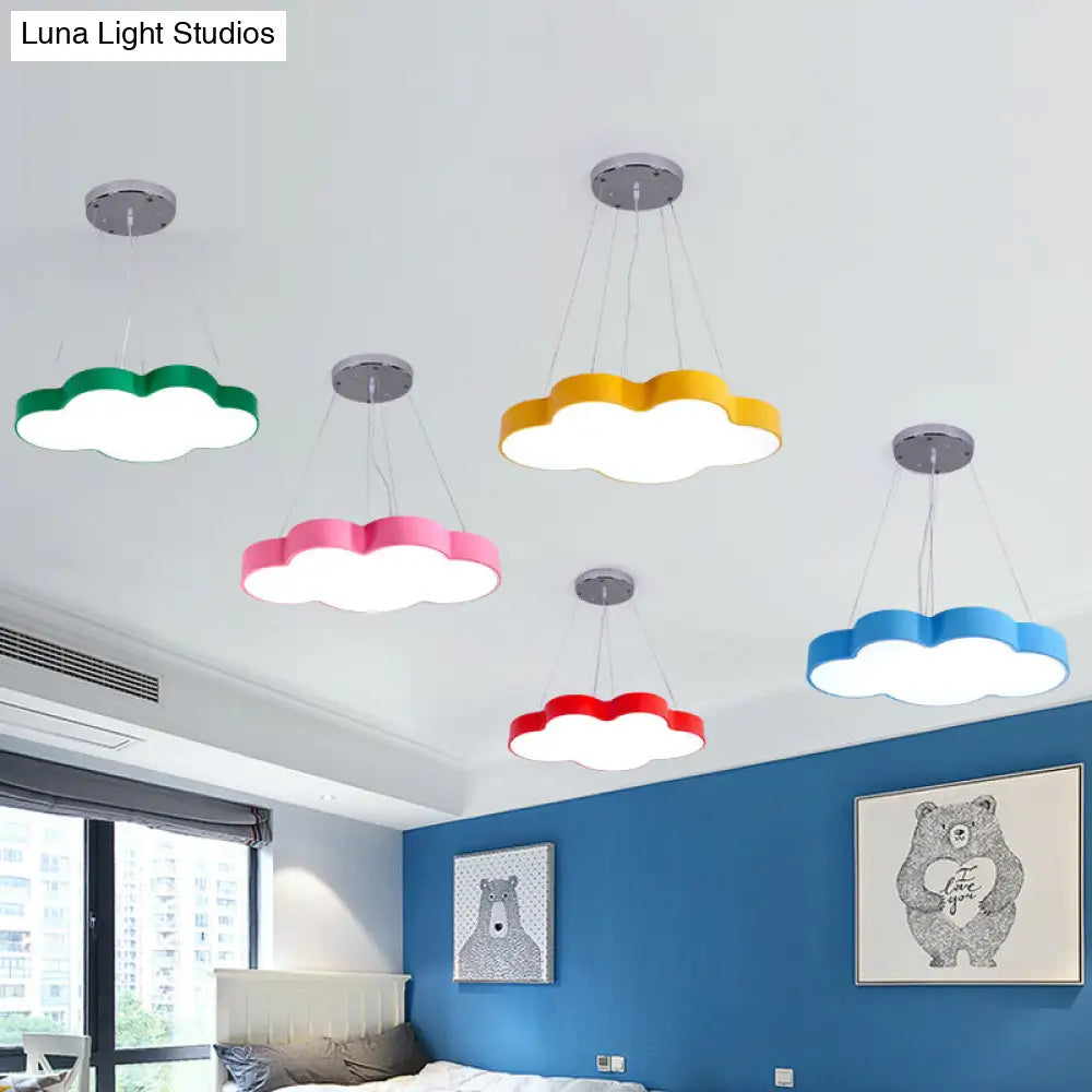 Cloud-Shaped LED Pendant Light for Kids Room, Nursery Overhead Fixture, Dimmable Acrylic Ceiling Lamp for Bedroom, Playroom Children's