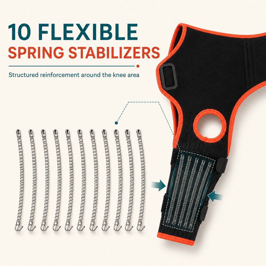 Ortekor Adjustable Dog Knee Brace with Collar Support Strap - Helps Reduce Slipping on Daily Walks