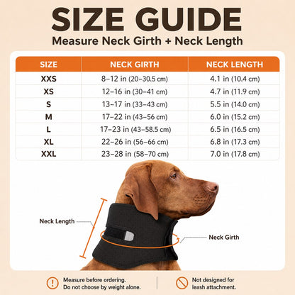 Ortekor Adjustable Dog Neck Support Brace for At-Home Rest - Breathable Structured Wrap for Added Stability