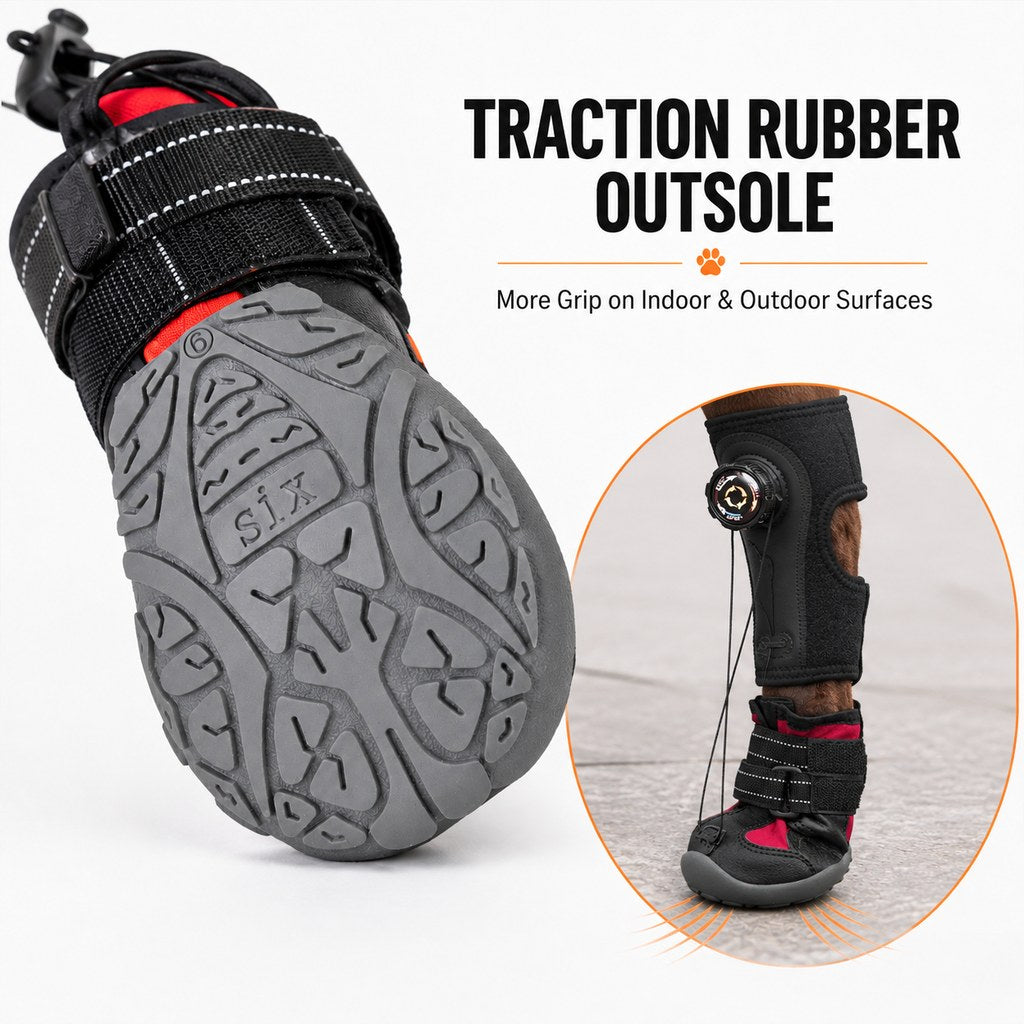 Ortekor Adjustable Tension-Dial Dog Paw-Lift Support Boots – For Indoor Floors & Outdoor Walks, Paw Dragging & Scuffing Support