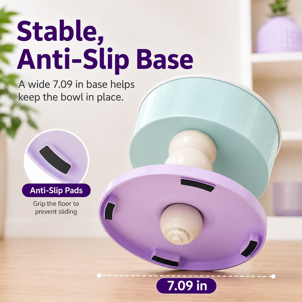 Ortekor Adjustable Elevated Pet Bowl for Cats & Small Dogs - 3 Height Modes for Comfortable Feeding
