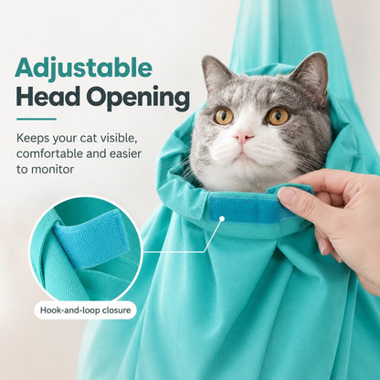 Ortekor Soft Cat Carrier Grooming Bag for Vet Visits &Nail Trims - Helps Reduce Scratching During Routine Care