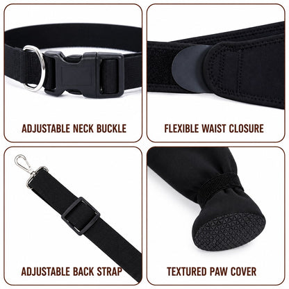 Ortekor Adjustable Dog Rear Leg Recovery Sleeve with Paw Cover - Helps Limit Licking During Post-Surgery Rest