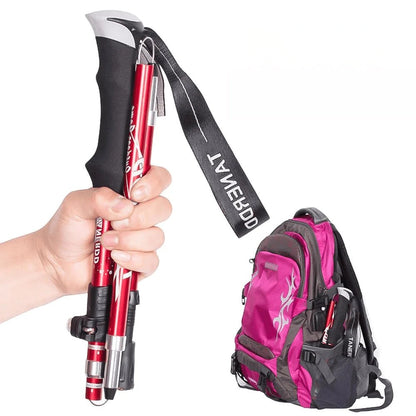 Trekking Poles for Hiking, Adjustable Aluminum Hiking Poles with Tungsten Tips, Foldable Walking Sticks for Camping