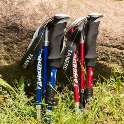Collapsible Hiking Sticks with Height Lock – Shock-Absorbing Trail Poles for Stability & Joint Support on Steep Terrain | Lightweight