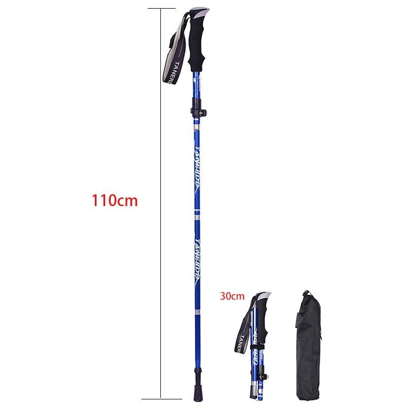 Collapsible Hiking Sticks with Height Lock – Shock-Absorbing Trail Poles for Stability & Joint Support on Steep Terrain | Lightweight