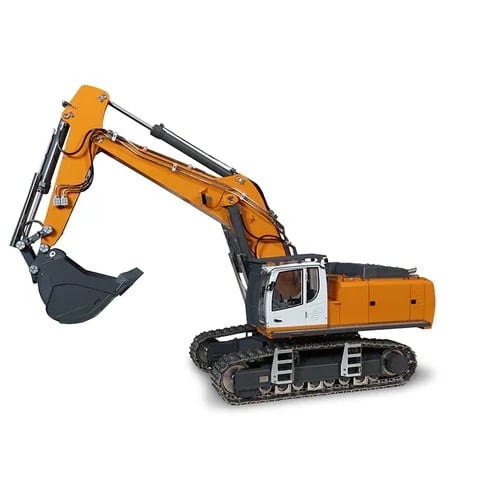Remote Control Excavator Toy 1:20 Scale with Hydraulic System | 18-Channel Radio Control | Metal Construction Parts | Rechargeable Battery