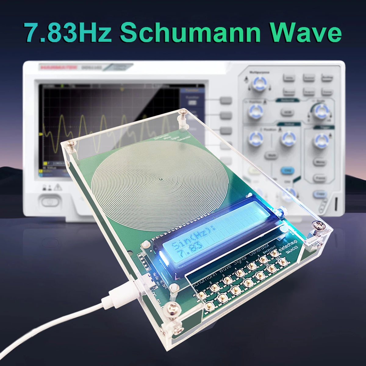 Ultra-Low Frequency Sine Wave Signal Generator with 7.83Hz Earth Resonance Preset & 0.01-100,000Hz Range