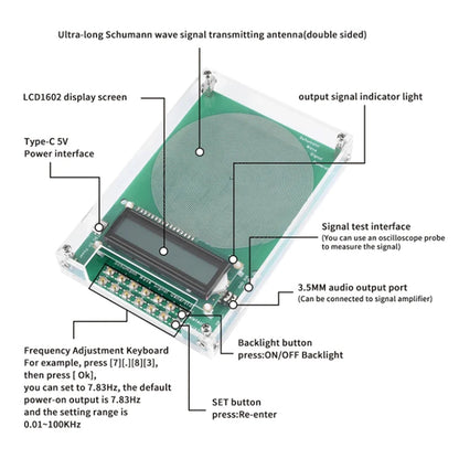 Ultra-Low Frequency Sine Wave Signal Generator with 7.83 Hz Earth Resonance Setting & 0.01–100,000 Hz Range