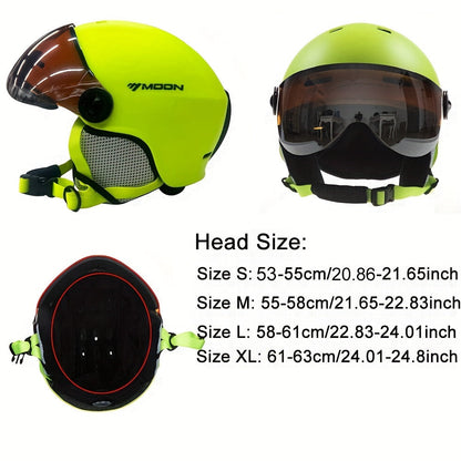 Winter Snow Helmet with Removable Visor for Skiing Snowboarding Mountain Sports Adjustable Head Protection Breathable Padded Lightweight Out