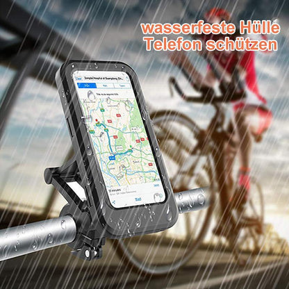 Waterproof Bike Phone Mount with 5000mAh Power Bank USB Charging Handlebar Holder for Smartphones 4.5-6.8 Inches Touch Screen Compatible Mot