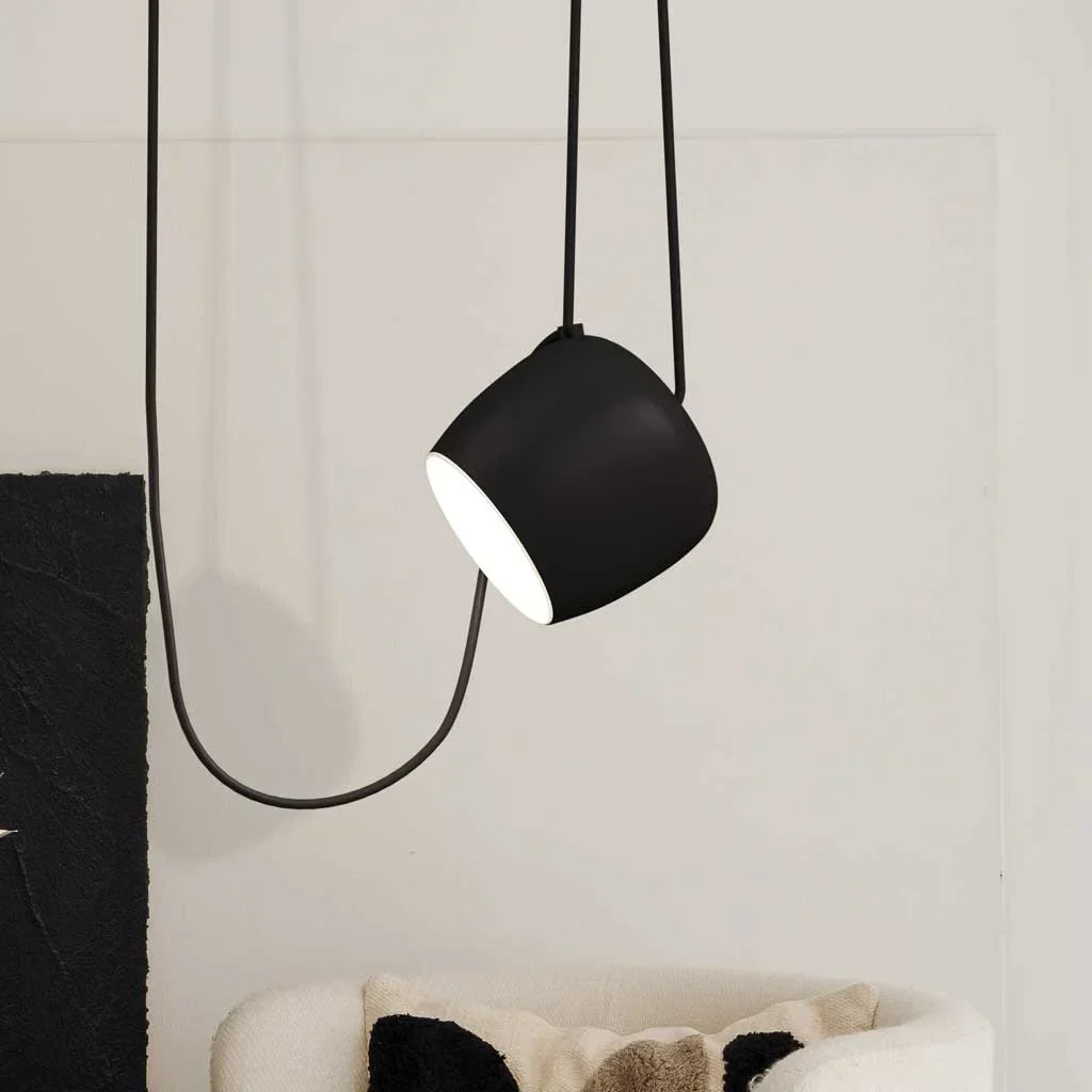 Ceiling Pendant Light Fixture with Adjustable Heads and Cable, 10W LED Dimmable Hanging Lamp, Black Aluminum Modern Lighting for Kitchen Isl