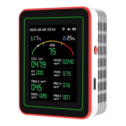 Monitor de calidad del aire interior 15 en 1 con WiFi: detector de CO2, COV, formaldehído y PM2.5 en tiempo real para el hogar, la oficina y automatización inteligente