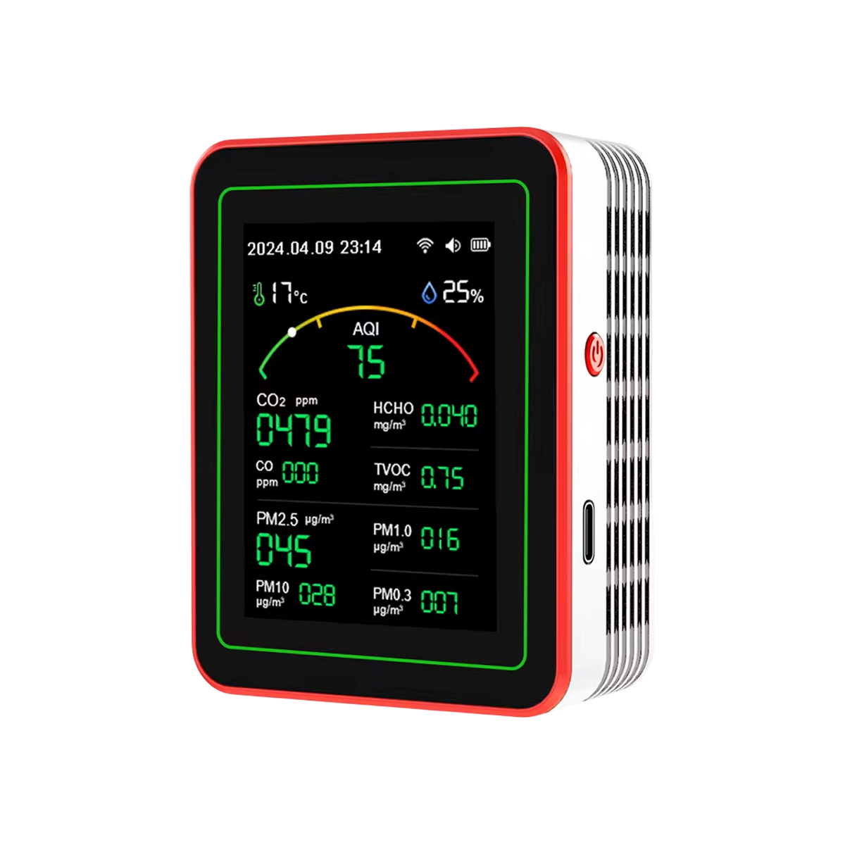 Monitor de calidad del aire interior 15 en 1 con WiFi: detector de CO2, COV, formaldehído y PM2.5 en tiempo real para el hogar, la oficina y automatización inteligente