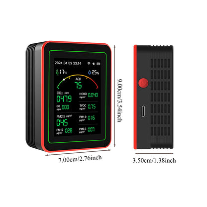Monitor de calidad del aire interior 15 en 1 con WiFi: detector de CO2, COV, formaldehído y PM2.5 en tiempo real para el hogar, la oficina y automatización inteligente