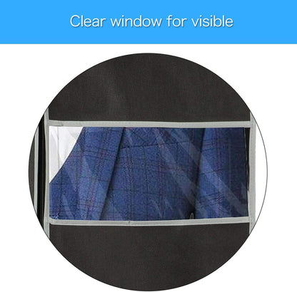 Suit and Dress Protector Bags with Clear Window Panel – Set of 10 Hanging Storage Covers – Zippered Wardrobe Organizers for Closet and Trave