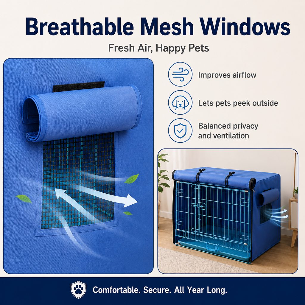 Ortekor All-Weather Dog Crate Cover for Home, Patio & Camping - Privacy, Wind & Light Rain Protection