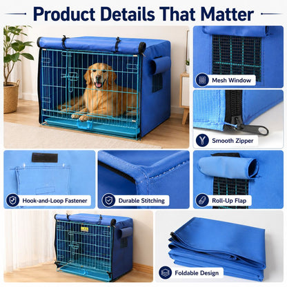 Ortekor All-Weather Dog Crate Cover for Home, Patio & Camping - Privacy, Wind & Light Rain Protection