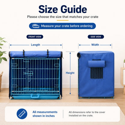 Ortekor All-Weather Dog Crate Cover for Home, Patio & Camping - Privacy, Wind & Light Rain Protection