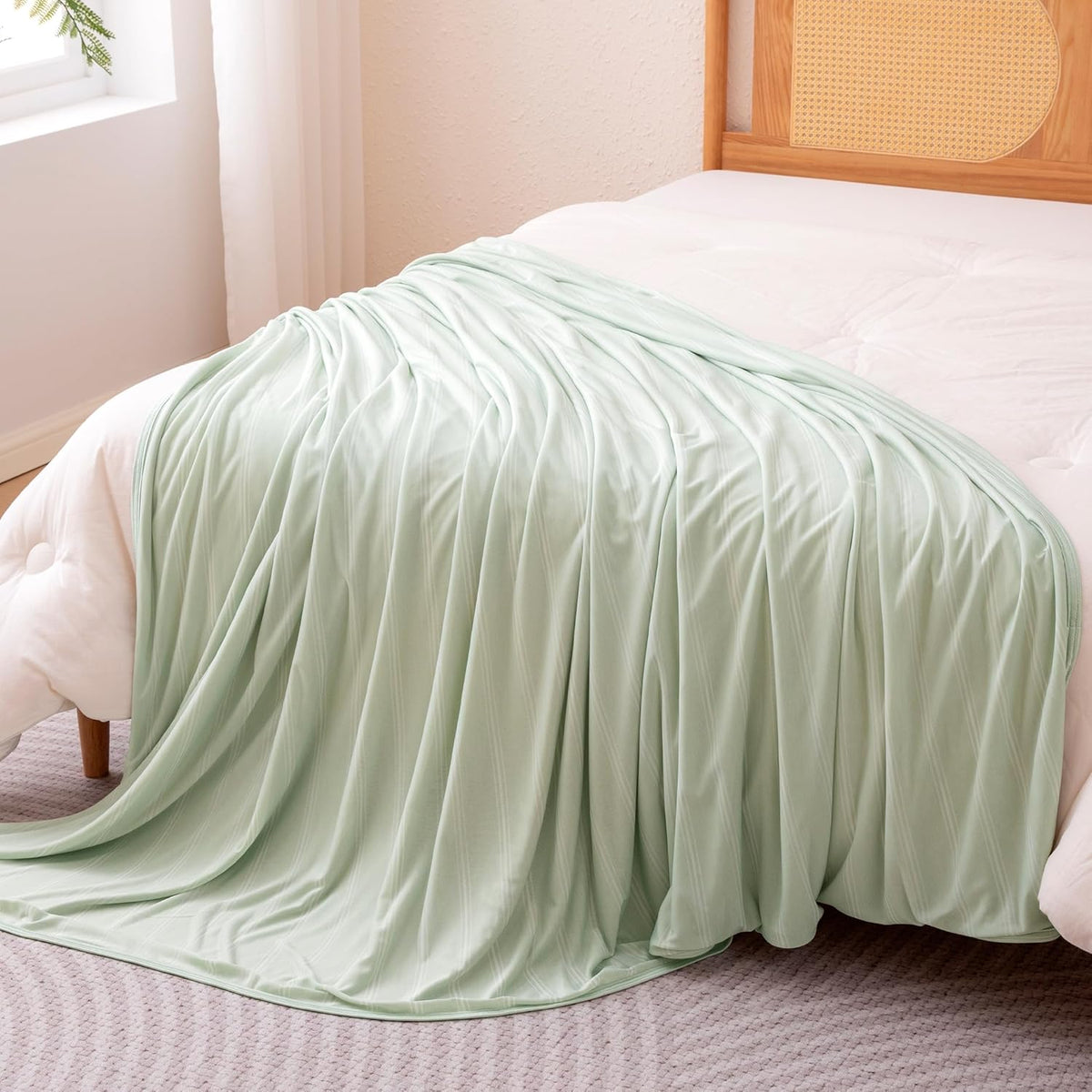 Comodidad refrescante | Manta ligera reversible para personas calurosas | Manta fina y suave para cama y sofá