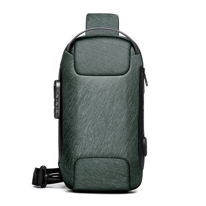 Crossbody Sling Bag with USB Charging Port and TSA Lock for Men & Women | Water-Resistant Chest Pack for Travel, Hiking & Daily Use