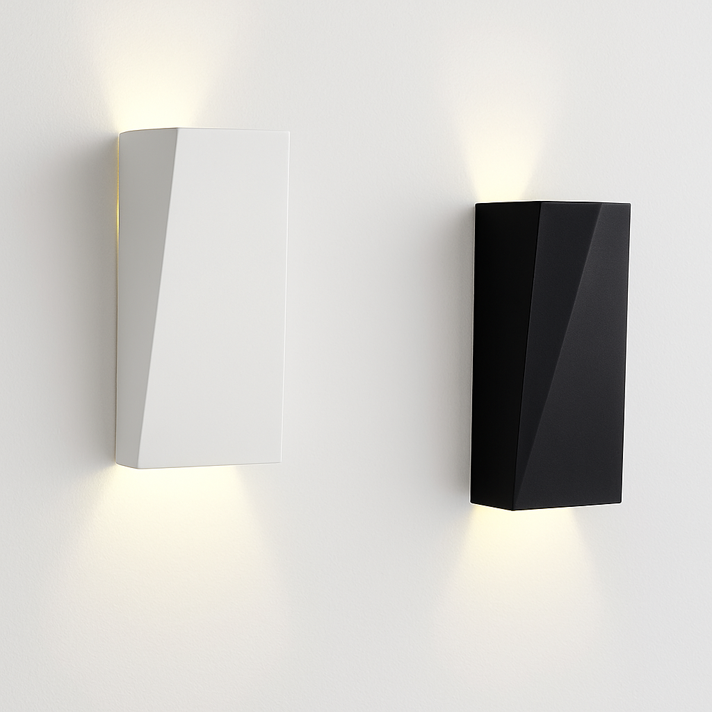 Modern Cube Wall Sconce with Integrated LED Light for Bedroom, Patio & Garden | Contemporary Metal Fixture in Black or White