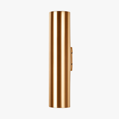 LED Cylindrical Wall Sconce in Gold Finish – Modern Vertical Light Fixture for Bedroom, Dining Room, Hallway – Sleek Metal Tube Accent
