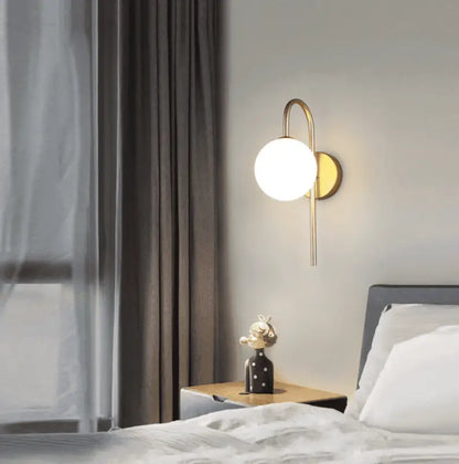 Glass Globe Sconce Light Fixture 23 Inch Vertical Metal Frame Warm White LED for Entryway Living Room Bedside Industrial Modern