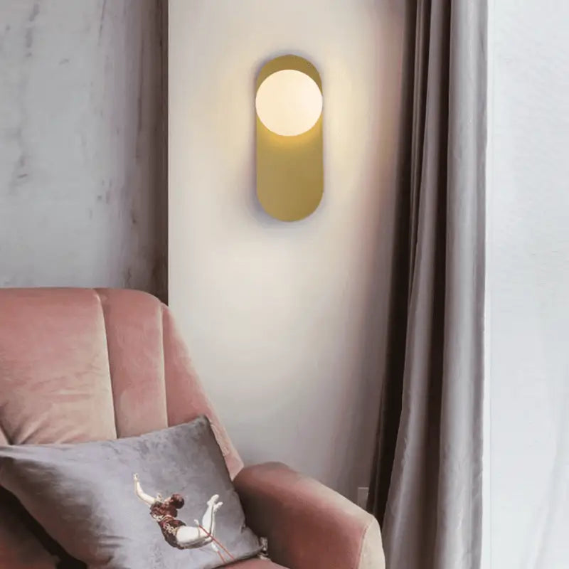 Glass Globe Sconce Light Fixture 23 Inch Vertical Metal Frame Warm White LED for Entryway Living Room Bedside Industrial Modern