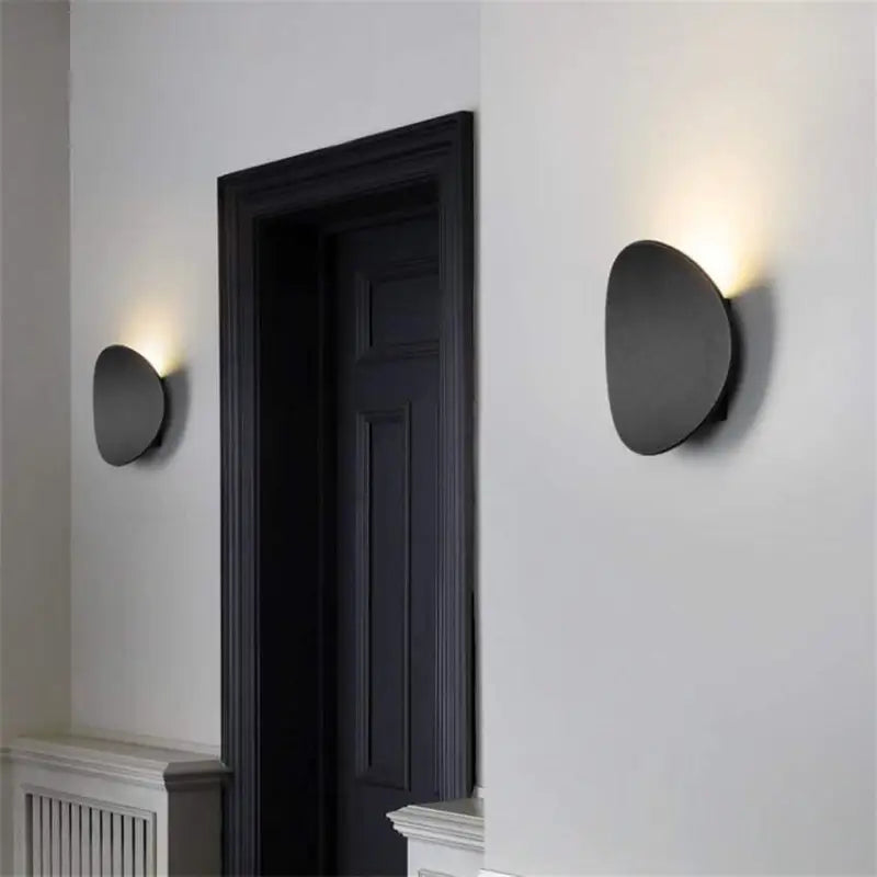 Modern LED Wall Sconce 7 in Aluminum Acrylic Fixture Gold Black White 7W Bedroom Hallway Reading Light Compact Space-Saving Mount