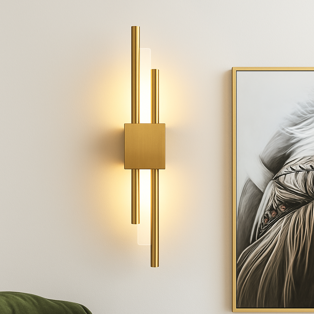 Modern Vertical LED Wall Sconce with Metal Bar & Acrylic Diffuser – Dual-Direction Up Down Light for Bedroom Living Room Hallway