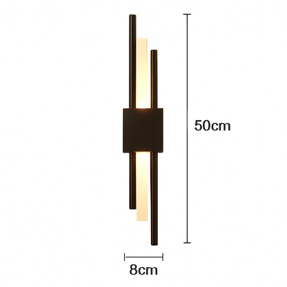 Modern Vertical LED Wall Sconce with Metal Bar & Acrylic Diffuser – Dual-Direction Up Down Light for Bedroom Living Room Hallway
