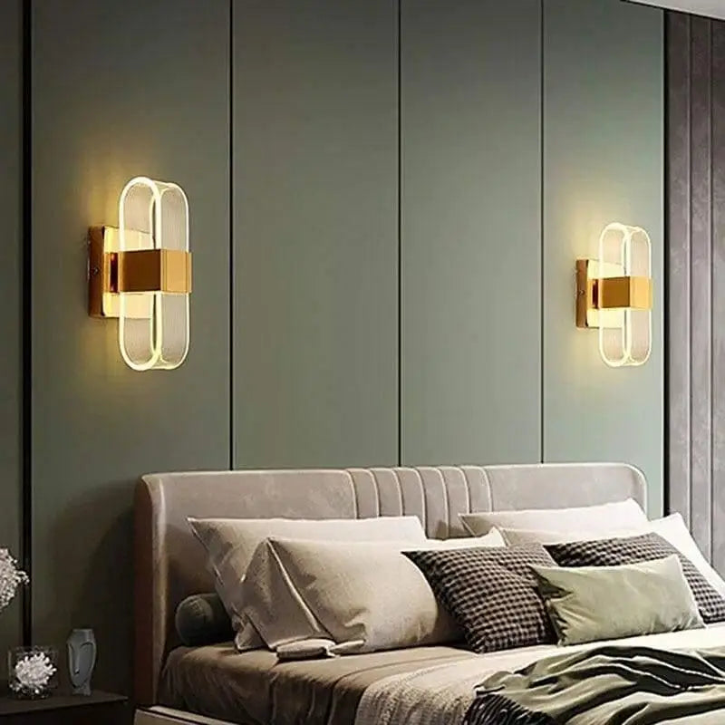 LED Wall Sconce 8W Warm Light 3000K Acrylic Aluminum Gold Black Finish for Bedroom Hallway Living Room Modern Minimalist Accent Lighting