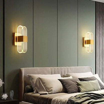 LED Wall Sconce 8W Warm Light 3000K Acrylic Aluminum Gold Black Finish for Bedroom Hallway Living Room Modern Minimalist Accent Lighting
