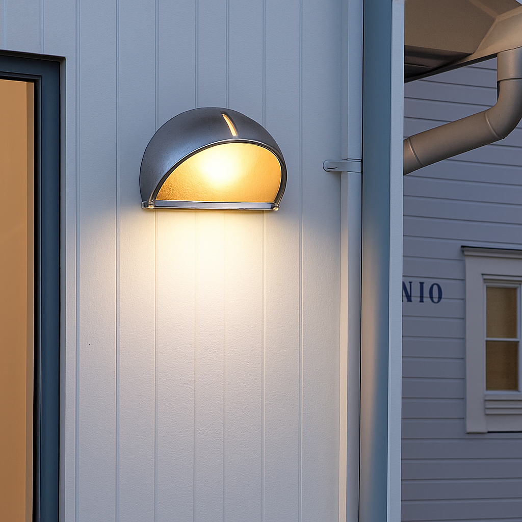 Outdoor Sconce Fixture Silver Ribbed Frosted Glass Up Down Light E27 Socket Weatherproof Porch Entryway Patio Balcony Exterior Lighting for