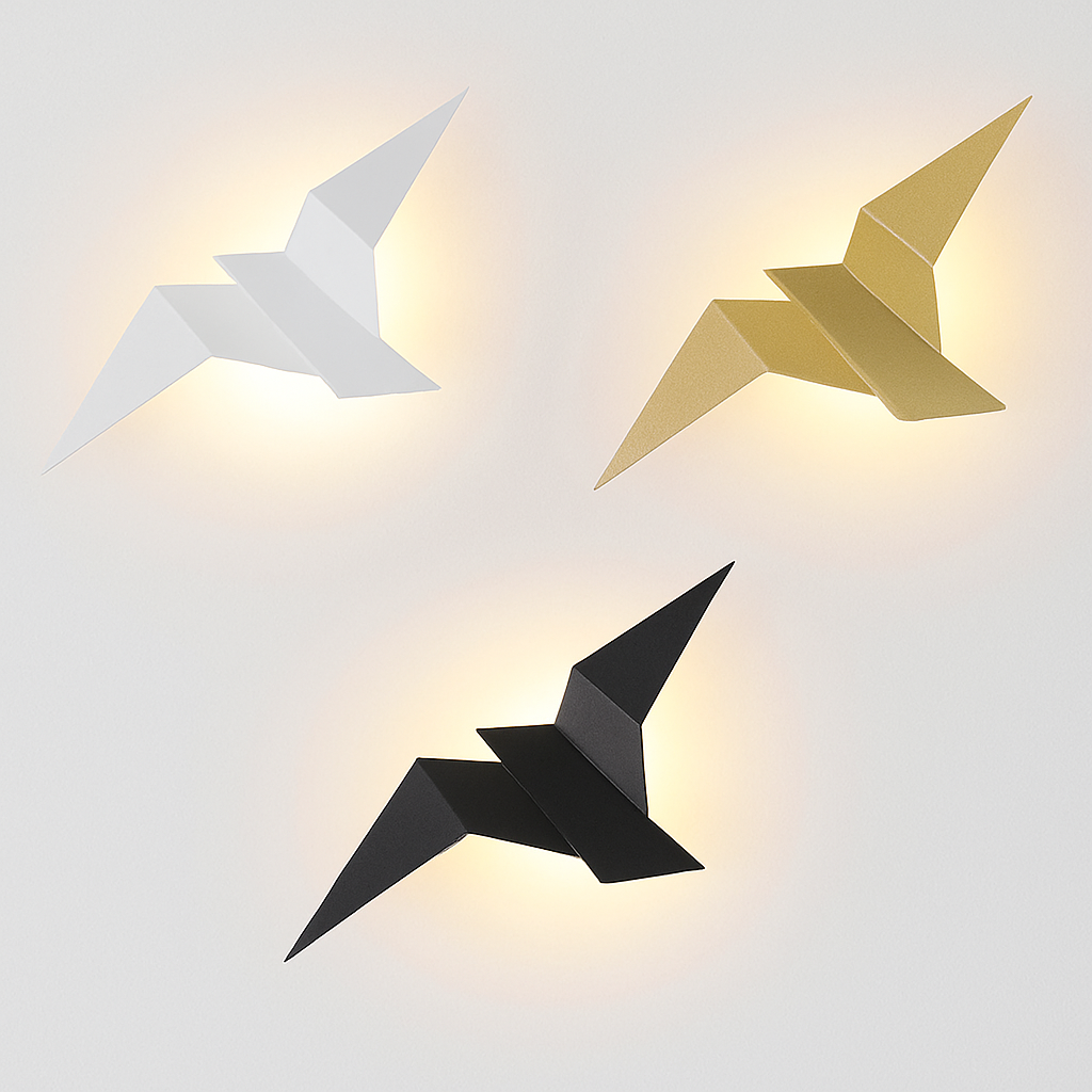 Geometric Bird Wall Sconce LED Up Down Light Modern Metal Art Fixture for Bedroom Living Room Hallway