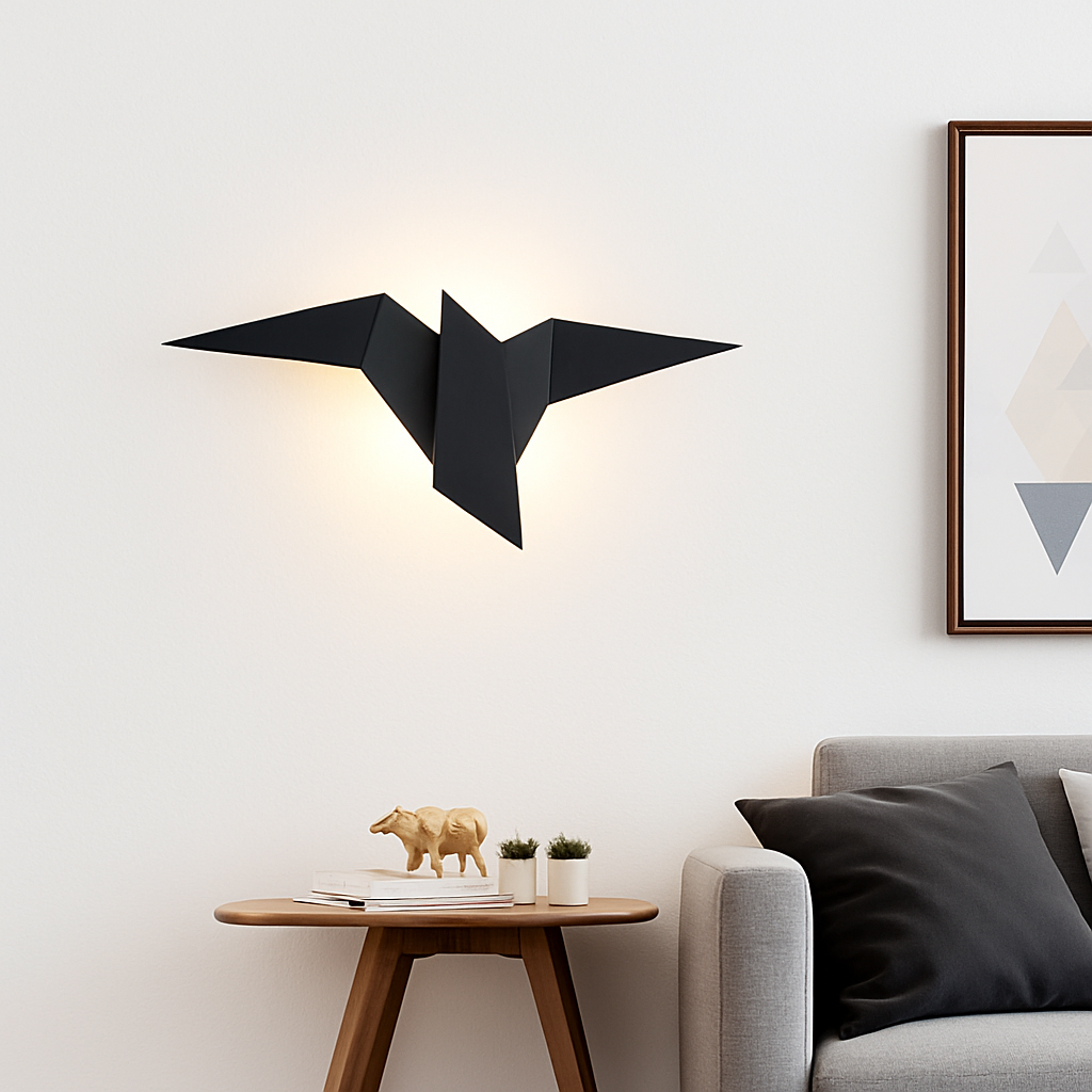 Geometric Bird Wall Sconce LED Up Down Light Modern Metal Art Fixture for Bedroom Living Room Hallway
