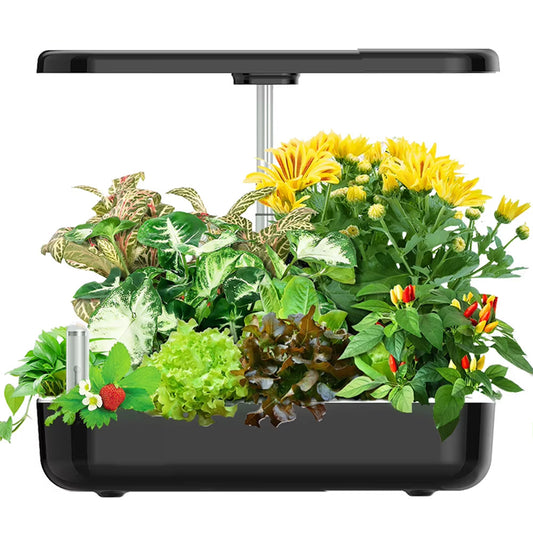 12-Pod Hydroponic Growing System with LED Grow Light for Kitchen Counter Herbs & Vegetables