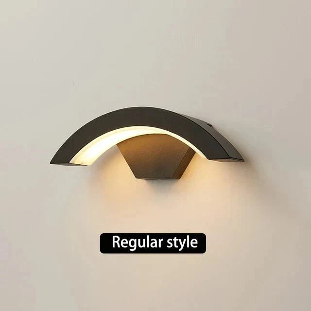Outdoor Motion Sensor Wall Sconce – Weatherproof LED Security Light with Curved Aluminum Design for Patio, Entryway & Garden Path Lighting