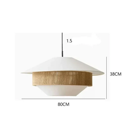 Woven Rattan-Style Hanging Fixture Brown Cotton 20 in Dining Room Bedroom Soft Glow Overhead Japandi Minimalist Living Room Natural Fiber Ce