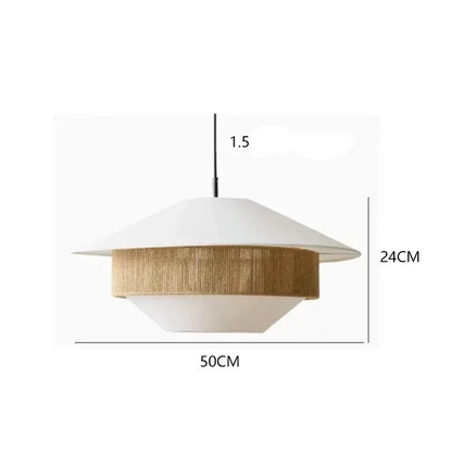 Woven Rattan-Style Hanging Fixture Brown Cotton 20 in Dining Room Bedroom Soft Glow Overhead Japandi Minimalist Living Room Natural Fiber Ce