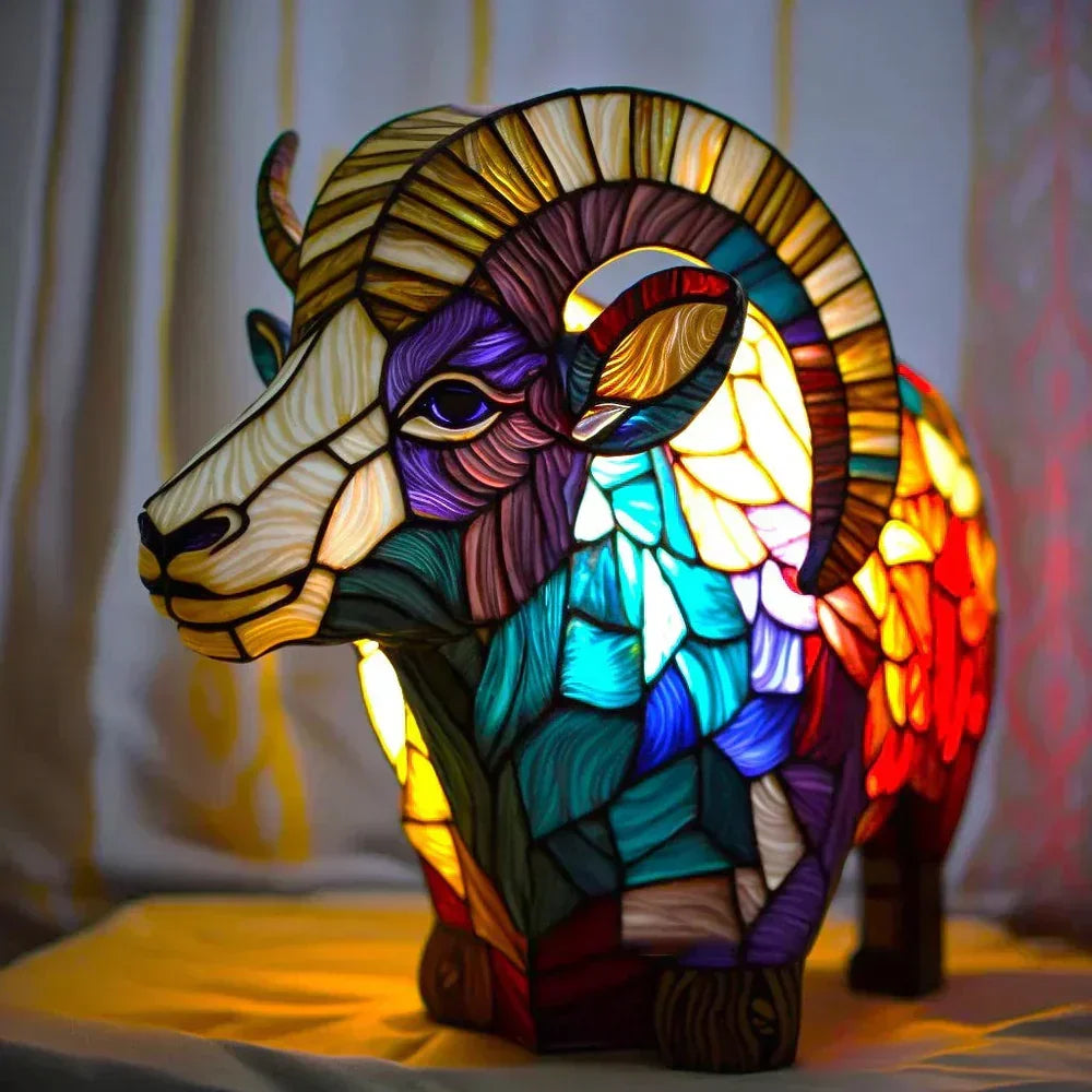 Decorative Animal Night Light Handcrafted Glass Sculpture Table Accent 12 in Tall for Bedroom Living Room Nightstand Decor 20 Wildlife