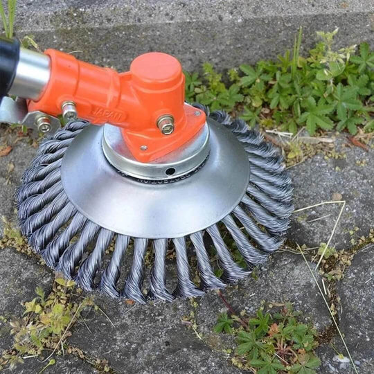 Steel Wire Lawn Trimmer Head for Electric String Trimmers, Heavy-Duty Brush Cutter Attachment for Weeds & Grass, Universal Fit Weed Eater
